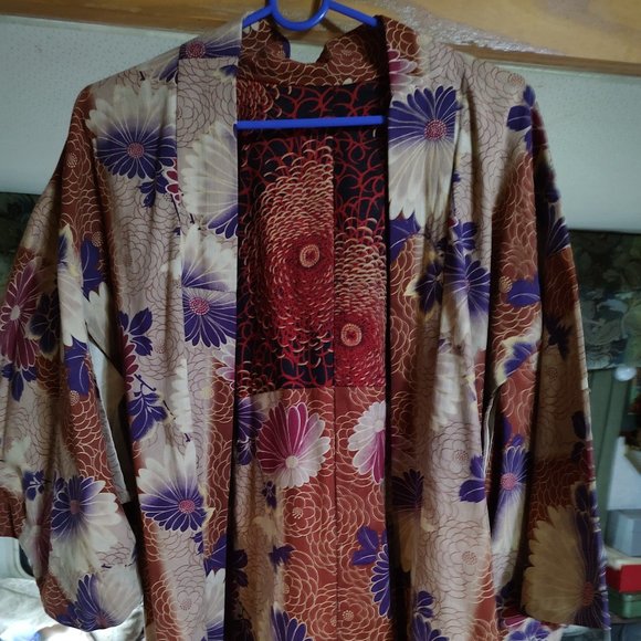 Women's Cotton Kimono, Chrysanthemum - Picture 1 of 2